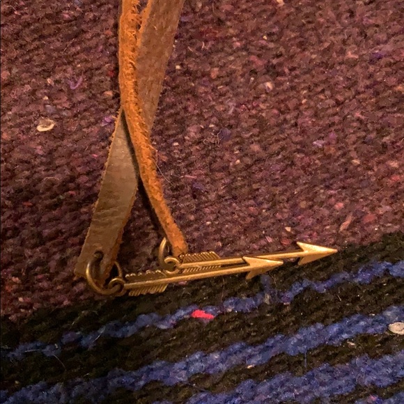 Leather and turquoise slab bolo necklace - Picture 3 of 3